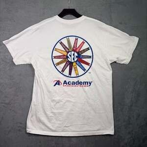 Academy SEC wheel College Football T-Shirt fits like a medium